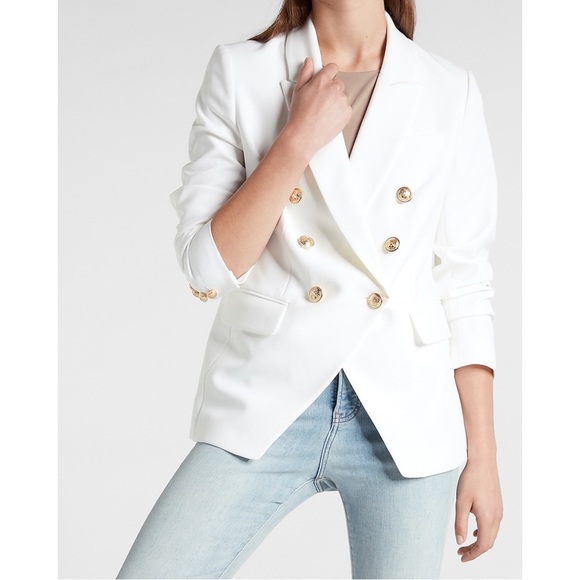 Express Jackets & Blazers - EXPRESS Supersoft Twill Peak Lapel Double Breasted Blazer